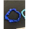 Image 2 : 2 Blue Tumbled Stone Stretch Bracelets