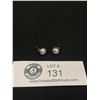 Image 1 : Pair of Sterling Silver w/ Black Pearl Stud Earrings