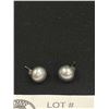 Image 2 : Pair of Sterling Silver w/ Black Pearl Stud Earrings