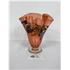 Image 1 : A Hand Blown Art Glass Vase Multi Colored 7.5" High Signed