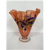 Image 2 : A Hand Blown Art Glass Vase Multi Colored 7.5" High Signed