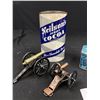 Image 2 : A Nice Vintage Lot of 2 Small Cannons and Edgeworth Tobacco Tin and a Nealsons Cocoa Tin