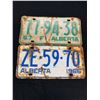 Image 2 : A Lot of 6 Vintage License Plates from the 1960's-70's Alberta BC