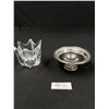 Image 2 : A Signed 4.5" Tall Crystal Orrefors Sweden Vase plus Silver Dish