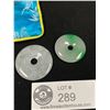 Image 2 : Nice Lot of 2 Jade Disk Pendants Largest Being 1.5" Diameter