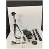 Image 1 : A Nice Leather Gun Holster, Gun Scopes, Belt Buckles Etc