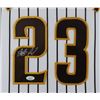 Image 2 : FERNANDO TATIS JR. SIGNED FRAMED PADRES JERSEY (JSA COA)