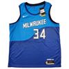 Image 3 : Milwaukee Bucks Giannis Antetokounmpo Autographed Blue Nike Jersey Size XXL (Beckett)