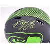 Image 2 : Tyler Lockett Autographed Seattle Seahawks Eclipse Black Full Size Speed Replica Helmet (MCS Holo)
