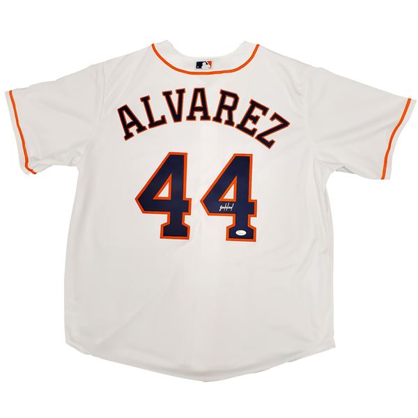 Houston Astros Yordan Alvarez Autographed White Majestic Jersey (JSA)