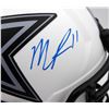 Image 2 : MICAH PARSONS SIGNED COWBOYS LUNAR ECLIPSE WHITE FULL-SIZE REPLICA SPEED HELMET (FANATICS HOLO)