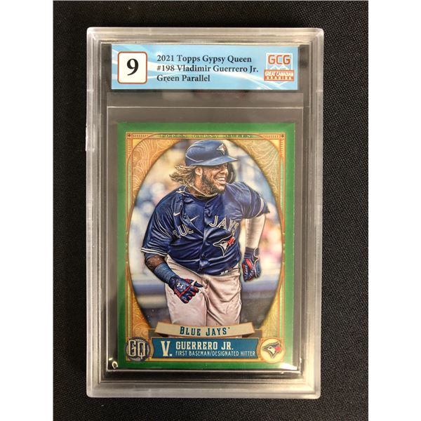2021 TOPPS GYPSY QUEEN NO. 198 VLADIMIR GUERRERO JR. GREEN PARALLEL (GCG 9)