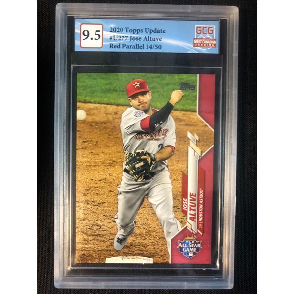 2020 TOPPS UPDATE NO. U277 JOSE ALTUVE RED PARALLEL 14/50 (GCG 9.5)