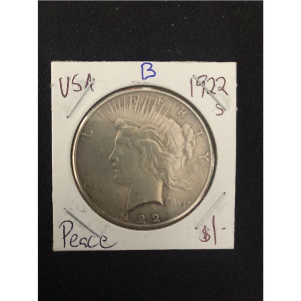 1922 USA PEACE SILVER DOLLAR