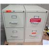 Image 1 : Qty 2 Hirsh Beige Metal 2 Drawer File Cabinets