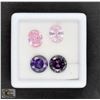 Image 1 : #70-PURPLE IOLITE 10MM &PINK CZ GEMSTONE 21.35CT