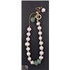 Image 1 : #24- FRESH WATER PEARL AND GREEN JADE BRACELET 7.5