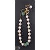 #24- FRESH WATER PEARL AND GREEN JADE BRACELET 7.5