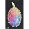 Image 1 : #65-NATURAL RAINBOW SOLAR QUARTZ PENDANT 26X40MM