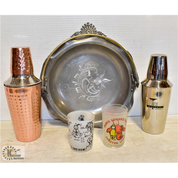 BARWARE & SILVERPLATE DISH