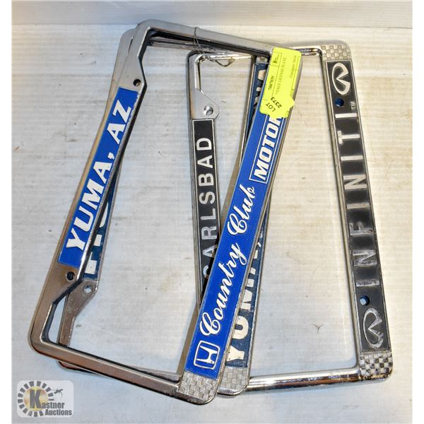 LOT OF 6 VINTAGE LICENSE PLATE FRAMES