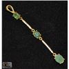 Image 1 : #50-NATURAL UNHEATED EMERALD,CZ  PENDANT