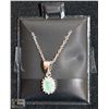 Image 1 : #47-NATURAL UNHEATED EMERALD,CZ PENDANT NECKLACE