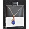 Image 1 : #40-NATURAL  SAPPHIRE 6.3X8.2MM  PENDANT NECKLACE