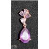 Image 1 : #35-NATURALAMETHYST 8X12MM &  IOLITE  PENDANT