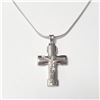 BZ1007-48 SILVER CROSS 18" NECKLACE