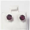 BZ1007-25 SILVER GARNET EARRINGS