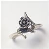 BZ1007-33 SILVER ROSE RING