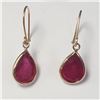 Image 1 : BZ1007-10 14K RUBY-GLASS COMPOSITES EARRINGS