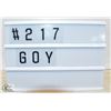 Image 1 : LIGHT BOX W/LETTERS, #'S & SYMBOLS