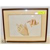 Image 1 : LEONARD GIBBS SIGNED HANDS PRINT