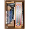 Image 1 : BOX OF MISC MOVIES, 4 VHS, 7 DVDS, 2 VIDEO GAMES