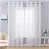 Image 1 : MIULEE 2 PANEL CURTAINS IN WHITE SHEER - BEDROOM /