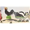 Image 1 : HAND PAINTED GARDEN DECOR INCLUDES ROOSTER,