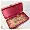 Image 1 : BOX FILLED WITH OLD USA & CANADA 1 CENT COINS