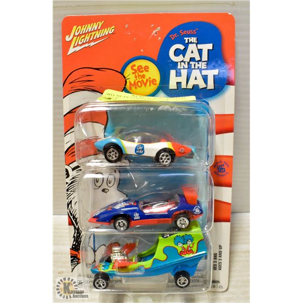 JOHNNY LIGHTENING CAT IN THE HAT DIECAST 3 CAR PK