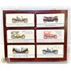 Image 1 : ANTIQUE CARS IN BOXES WITH WOOD DISPLAY