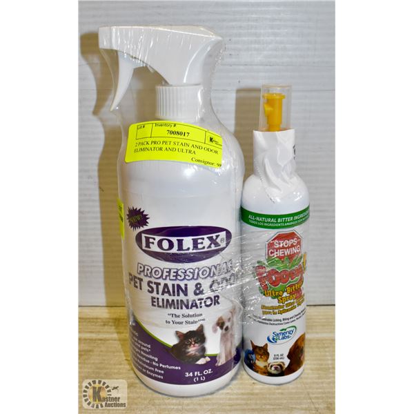 2 PACK PRO PET STAIN AND ODOR ELIMINATOR AND ULTRA