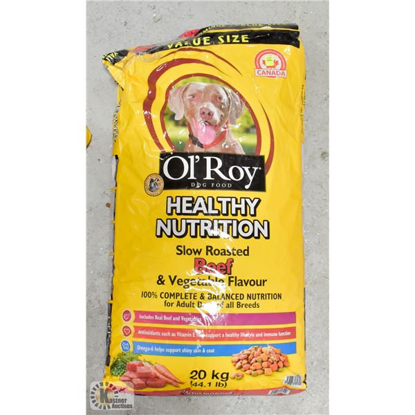 20KG BAG OF OL'ROY DOG FOOD *DAMAGED PACKAGING*