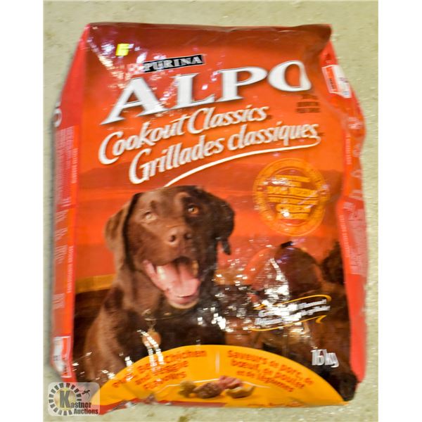 16KG BAG OF ALPO DOG FOOD *DAMAGED PACKAGING*