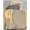 LOT OF 4 THICK CURTAINS VARIOUS COLOURS AND LENTHS