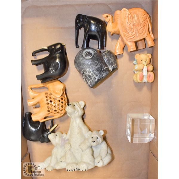 HAND CARVED COLLECTABLES WITH SOAP STONE AND