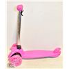 NEWLY ASSEMBLED PINK CHILDRENS SCOOTER WITH LIGHT