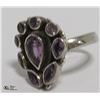 Image 1 : SILVER FLOWER CLUSTER RING SIZE 6-1/2 MARKED 925