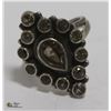 Image 1 : SILVER FLOWER CLUSTER RING SIZE 6-1/2 MARKED 925