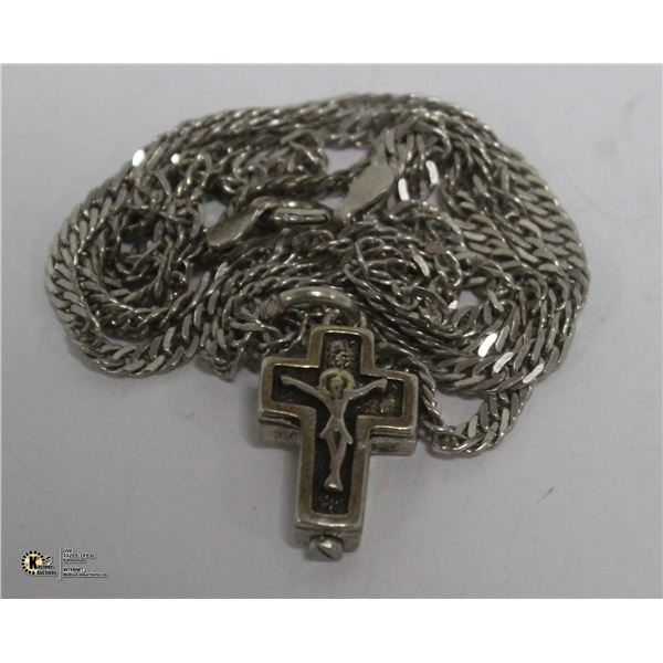 SILVER NECKLACE & CROSS